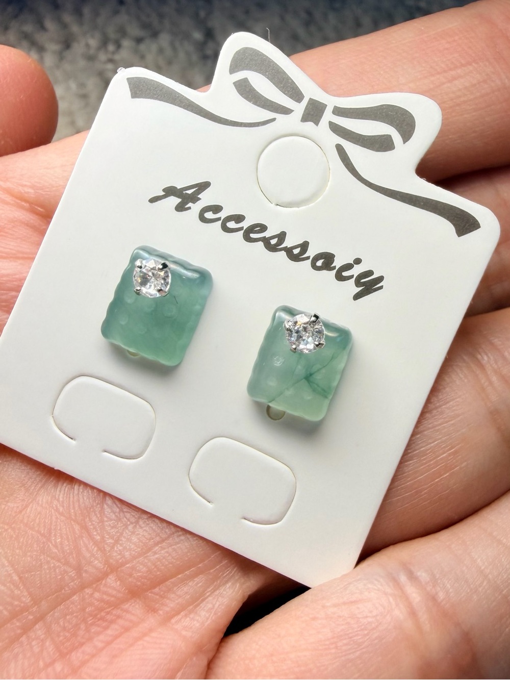 Natural Grade A Guatemalan Ice Jadeite "Biscuit" Stud Earrings in S925 Silver